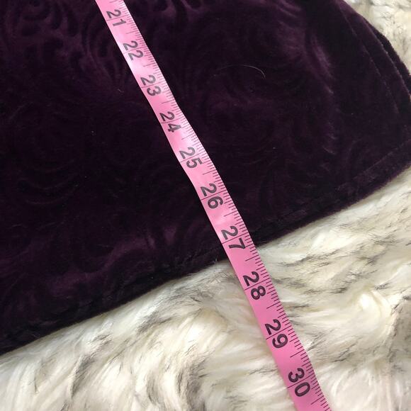 Vintage 90s Kathie Lee Dark Purple Velour Long Sleeve Shirt Top - Picture 8 of 12